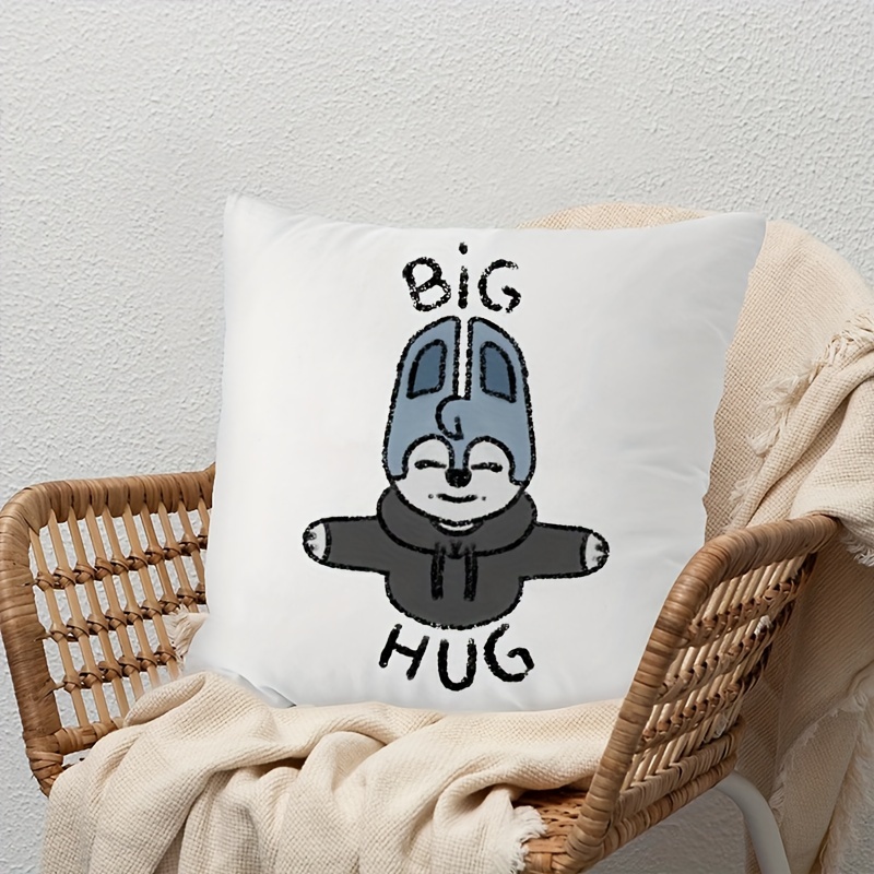 Big Hug Pattern Printed Peachskin Pillow Case Kawaii Pillowcases for Bedroom Cafe Sofa Decor Cushion Cover Home Decoration