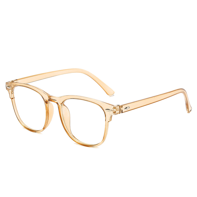 Transparent Computer Glasses Frame Women Men Anti Blue Light Round Eyewear Blocking Glasses Optical shooting Spectacle Eyeglass: Brown