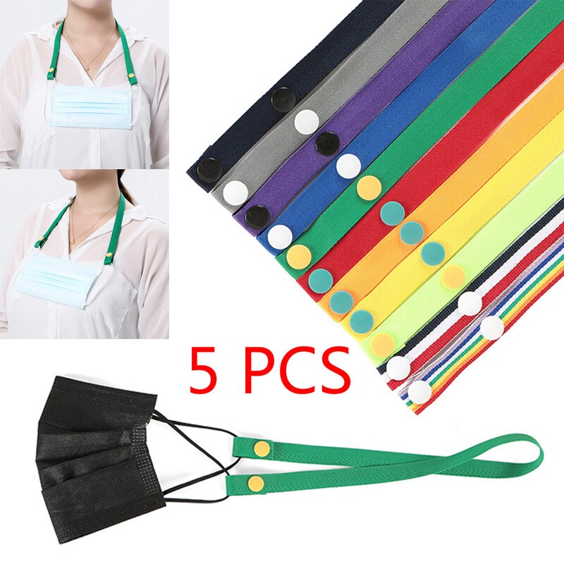 5 PCS 62cm Adjustable Mask Lanyard Extension Lanyard Handy&convenient Ear Holder Mask Rest Hang On Neck String Rope Accessories