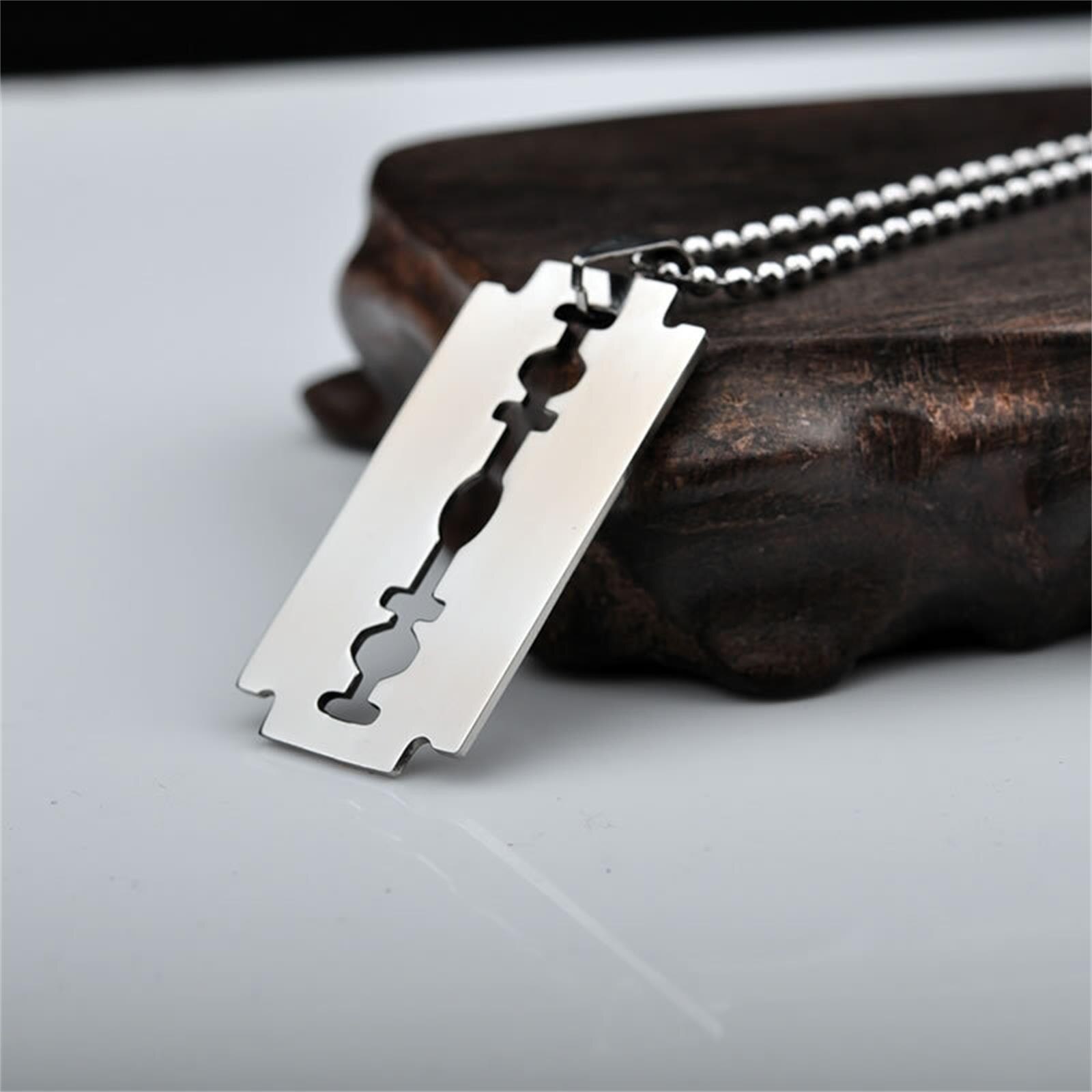 Ketting Unisex Roestvrij Unieke Staal Scheermesje Mode Vlam Vormige Hanger Hip Hop Ketting Streetwear Hanger