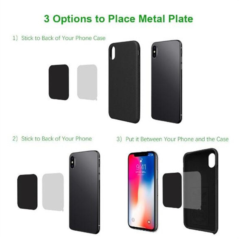 Für Telefon Halter Metall Platte Ersatz Kits Mit 3M Adhensive Für Magnetische Handy Unterstützung Auto Halterung Zubehör