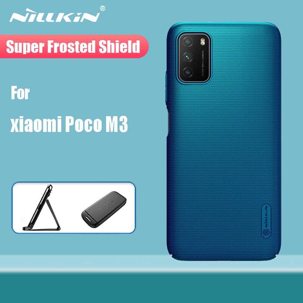 Para xiaomi poco m3 caso nillkin camshield slide proteger capa da câmera caso de proteção da lente para xiaomi poco m3 capa: Poco M3 Frost Blue