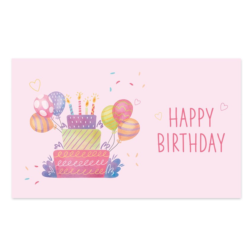 30Pcs Happy Birthday card Pink Birthday labels greeting cards Birthday decoration party Message card 9x5.4 cm blessing card: A1