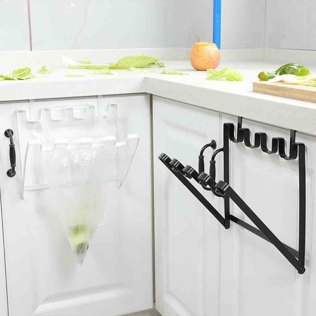Porte-sac poubelle pliable, porte-placard arrière, support de cuisine suspendu, accessoires de cuisine