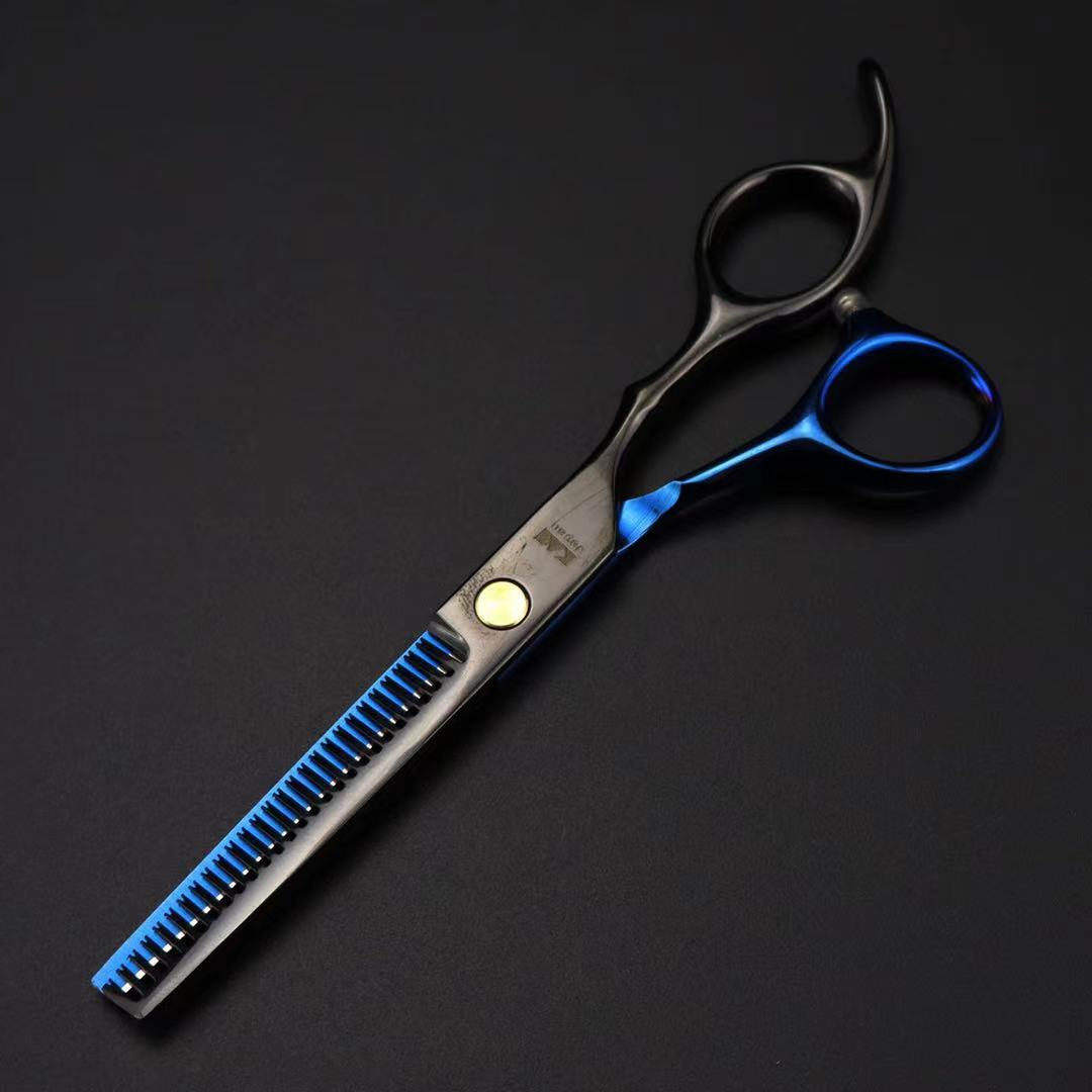 Kasho 6 inch Hiar Scissors Salon Barber Scissors Hairdressing Shears Hair Cutting Thinning Styling Tool: KS bl  thinning