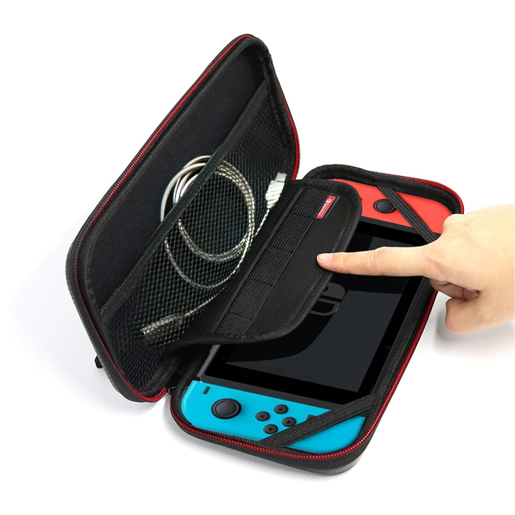 Waterdichte pu lederen draagbare draagtas beschermhoes opbergdoos verzamelzak voor nintendo switch speltas