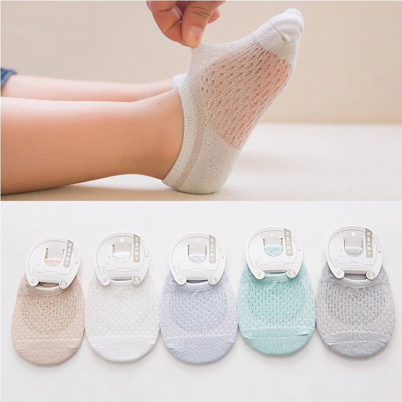 5 pares meias de bebê verão malha fina bebê menino menina meias algodão respirável crianças shory meias: style3