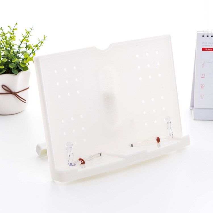 Yisuremia Multifunctionele Boek Houder Stand Plastic Desktop Reading Frame Computer Map Rack Bladmuziek Boek Houder Stand: WHITE