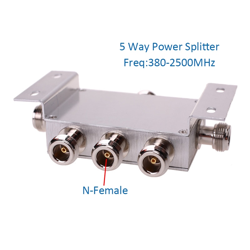 Power Splitter Divider 5 Way Cavity N type 380-2500MHz For 3G CDMA GSM Cell Phone Signal Booster Repeater and antenna