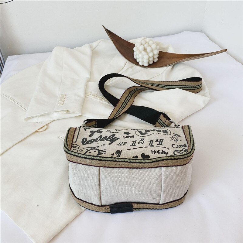 Dames Schoudertas Canvas Tas Outdoor Mobiele Telefoon Tas Travel Organizer Persoonlijkheid Messenger Bag