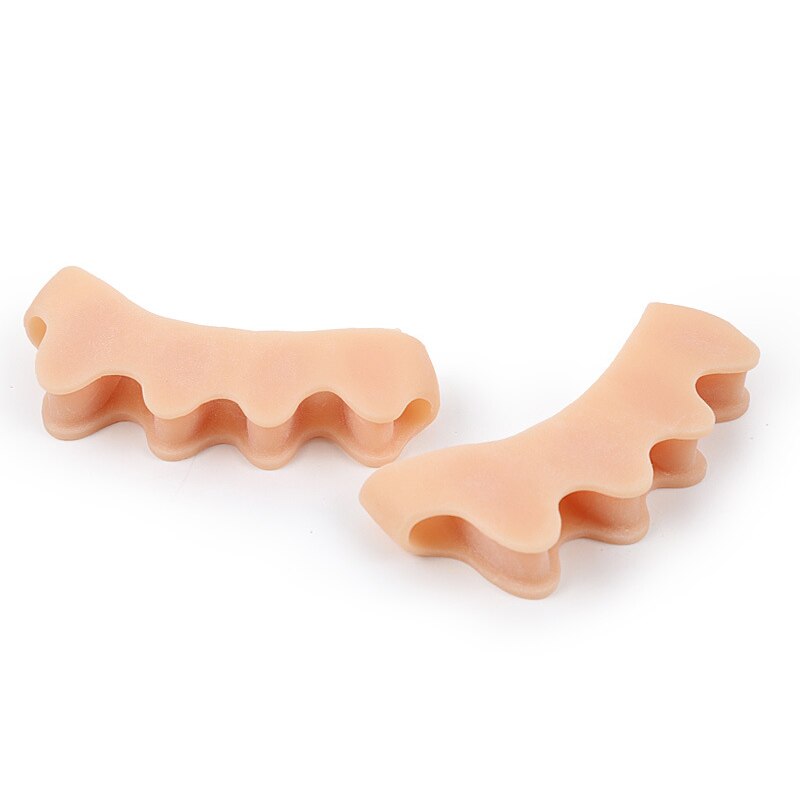 2 stk tåseparator hallux valgus knyst korrigerende orthotics fødder knogle tå knyst spreder korrigerer smertelindring: Beige