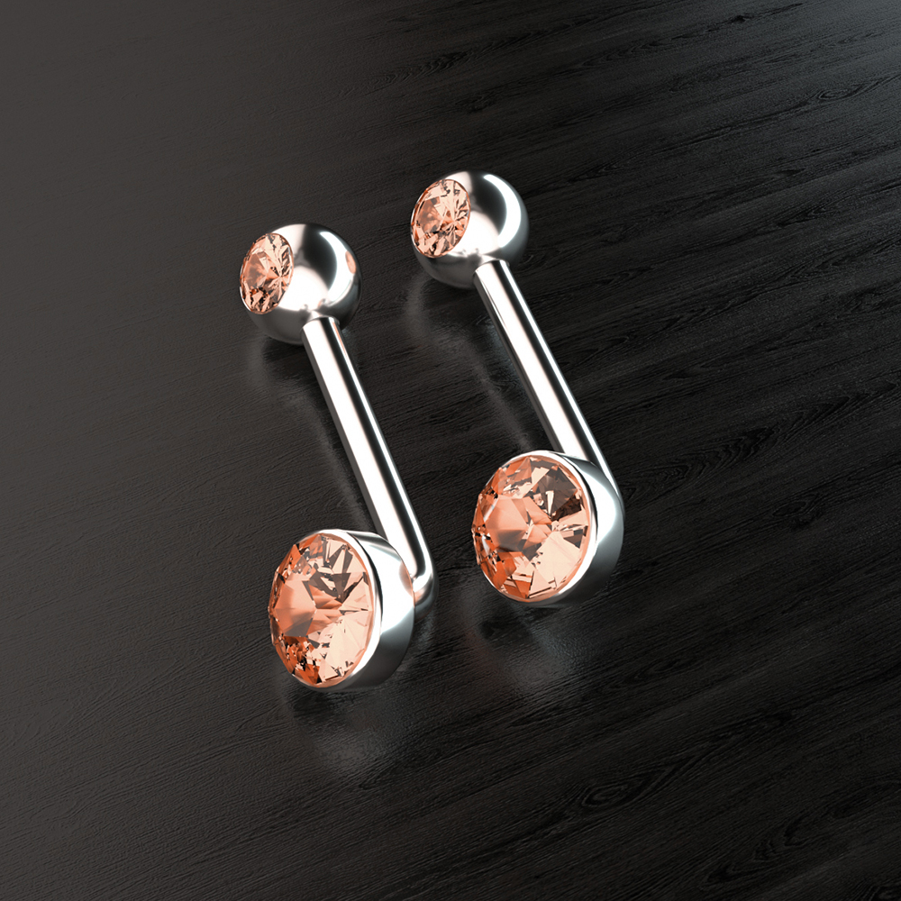 1PC Titanium Christina Vertical Hood Piercings Round Lip Belly Navel Rings Sexy Shinny Vagina Genital VCH Eyebrow Body Jewelry: Light Yellow Color