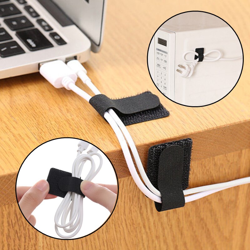 Enrouleur de fil en Nylon avec autocollant auto-adhésif, pour support d'écouteurs de téléphone, protection de cordon de souris, gestionnaire de câbles,