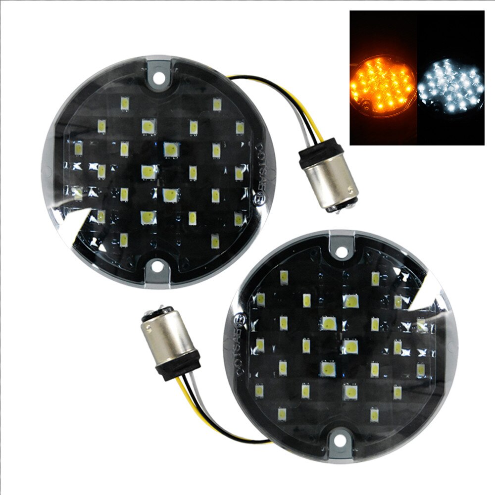 Motorcykel kula blinkers blinkljus lampa 1156 1157 vita bärnstensröda led insatser lampor 2 st för harley dyna sportster