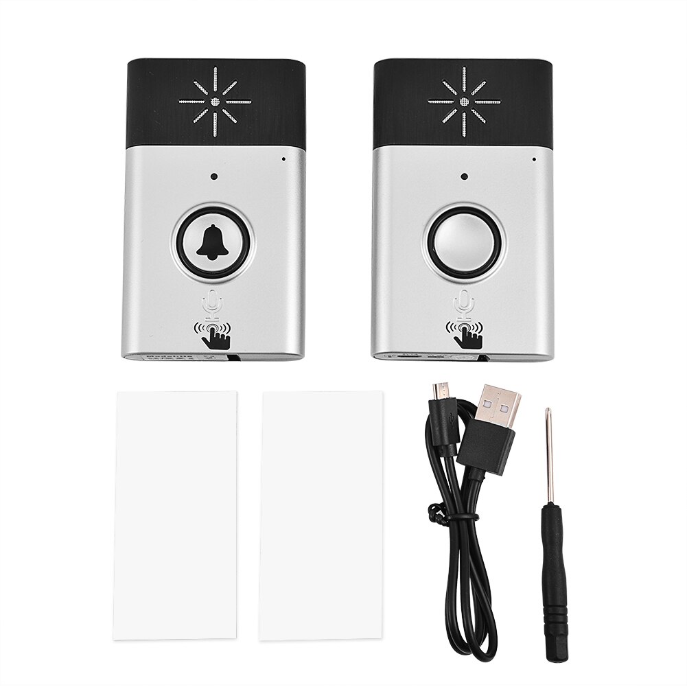 Mini intercomunicador inalámbrico portátil de 2,4 GHz, timbre de voz de doble sentido, altavoz con micrófono incorporado, sistema de interfono