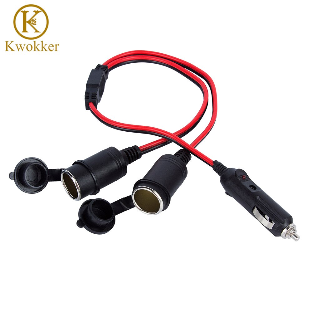 KWOKKER Auto-oplader Sigarettenaansteker 2 in 1 Dubbele Plug 12 V 24 V Auto Accessoire Connector Outlet Power Splitter adapter Socket