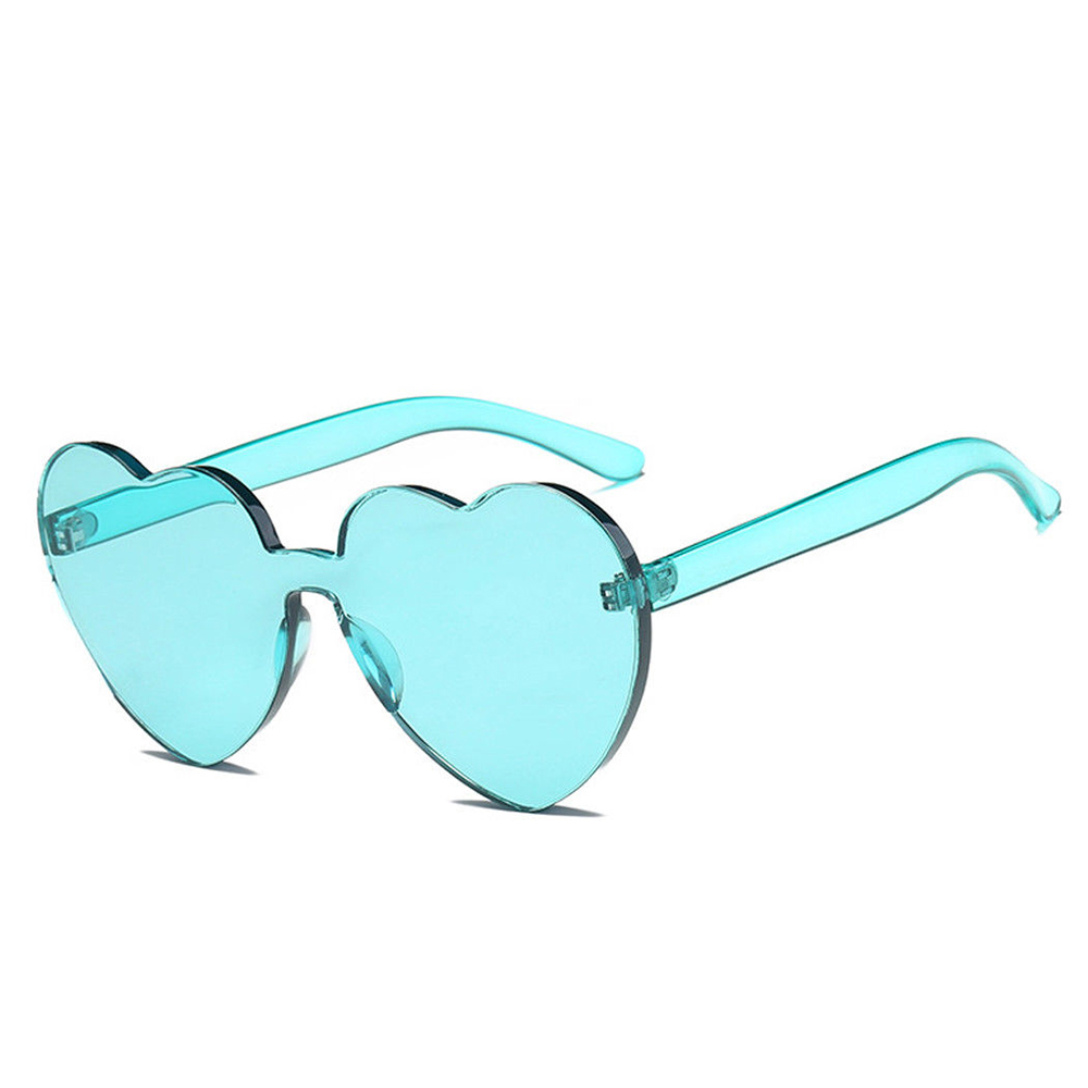 Pink Love Heart Shaped Sunglasses Retro Uv400 Women Glasses Vintage Female Cute Lolita Eyewear Girls Shades: green