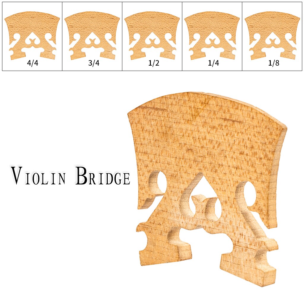 Naomi 1Pc Standaard Maple Brug 4/4 3/4 1/2 1/4 1/8 Viool Bridge Klassieke Barokke Stijl Brug
