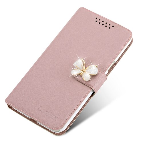 Dneilacc Case For Coque Asus Zenfone 3s Max ZC521TL Cell Phone Cover With Rhinestone Luxury Flower Diamond Phone Bags: Rose Gold Butterfly