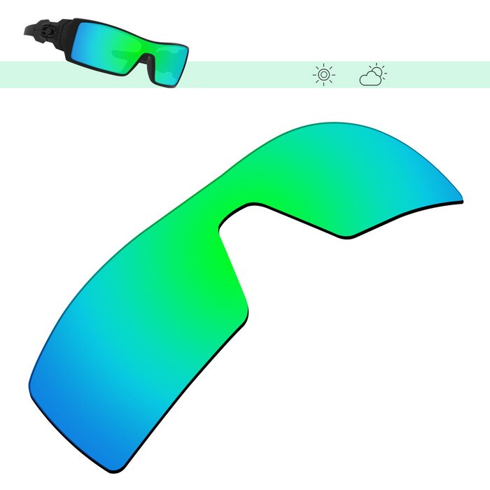 Glintbay Polarized Replacement Sunglasses Lenses for Oakley Oil Rig-Multiple Options: Green Mirror