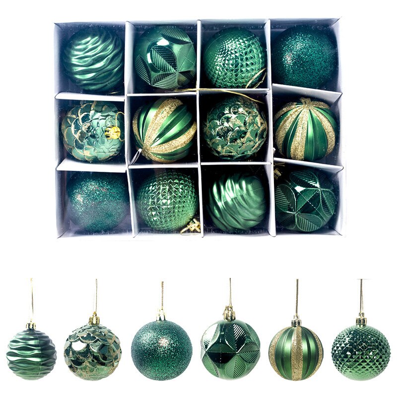 6/8cm PVC Christmas Tree Ball Ornament Ball Hanging Pendants Decor Party Supply: F