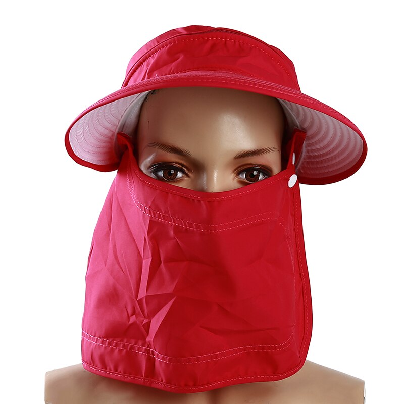 Fietsen Cap Outdoor Running Riding Zonnescherm Zon Hoeden Opvouwbare Uv-bescherming Brede Rand Zonnehoed Zomer Hoed: Rose red