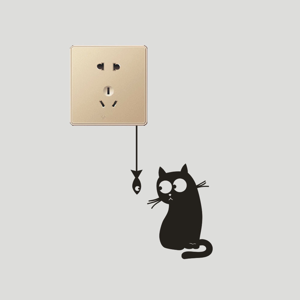 Cute Cat Wall Stickers Light Switch Decor Decals Art Mural Baby Nursery Room Sticker PVC Wallpaper for living room 189