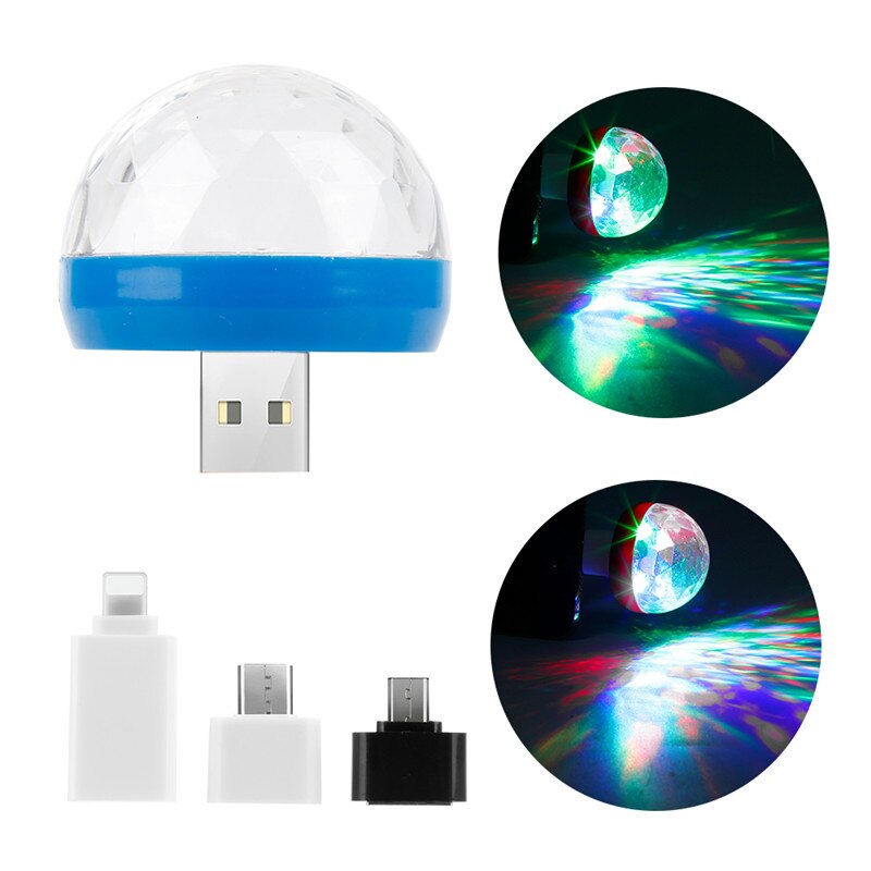 Mini scene lys android apple usb roterende scene lys disco dj lys jul familiegjenforening magiske ball lys fest lys