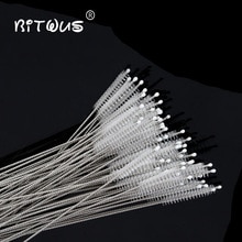 100 stks/partij Stro borstels voor herbruikbare plastic rietjes Milieuvriendelijke rvs stro borstel 17.5cm fit voor 6mm diameter rietjes