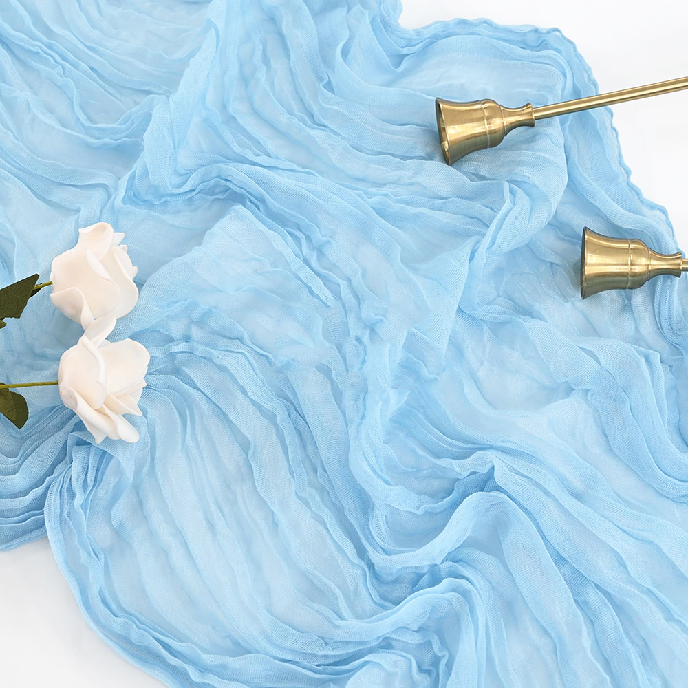 Salviagrön ostduk bordslöpare rustik boho gasväv blå rosa bordslöpare bröllop babyshower födelsedagsfest heminredning: 30*220cm / Vinröd