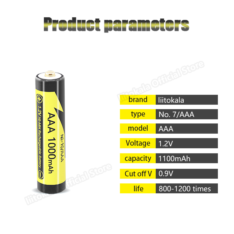 1-15 sztuk LiitoKala Ni-10/AAA 1.2V 1000mAh Ni-MH akumulator do latarki aparatu zabawki golarka wstępnie naładowana bateria NI-MH