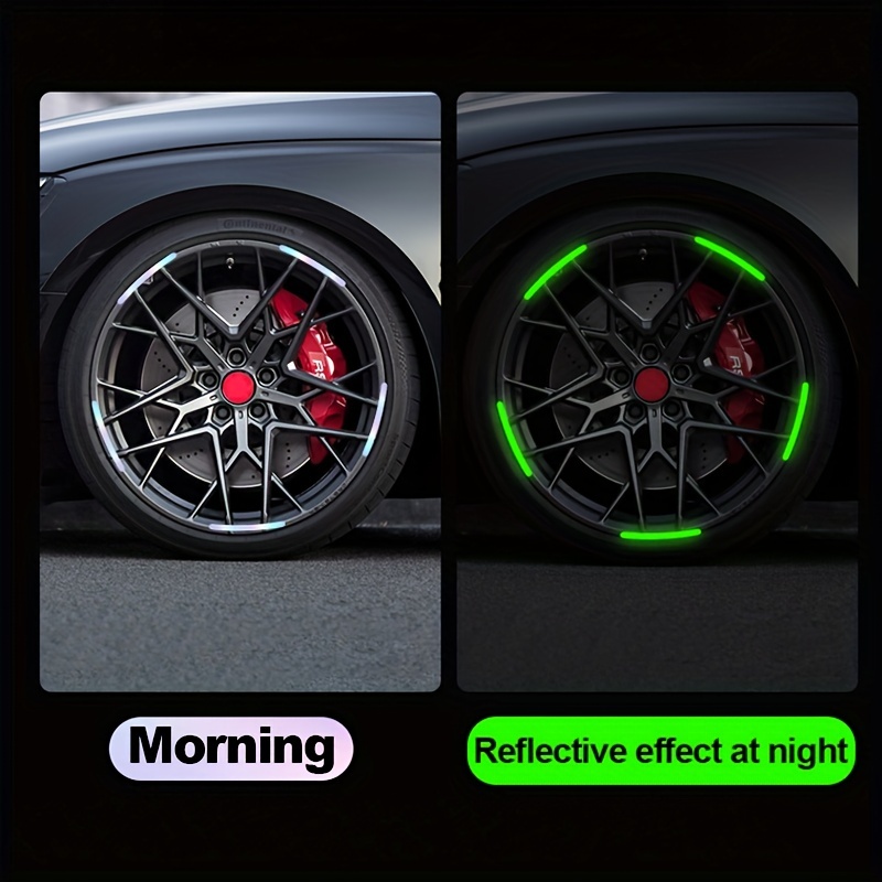20Stck Auto Rad Leuchtende Aufkleber Reflektierende Aufkleber Leuchtende Fluoreszierende Farbe Rad Dekoration Motorrad Nacht Aufkleber