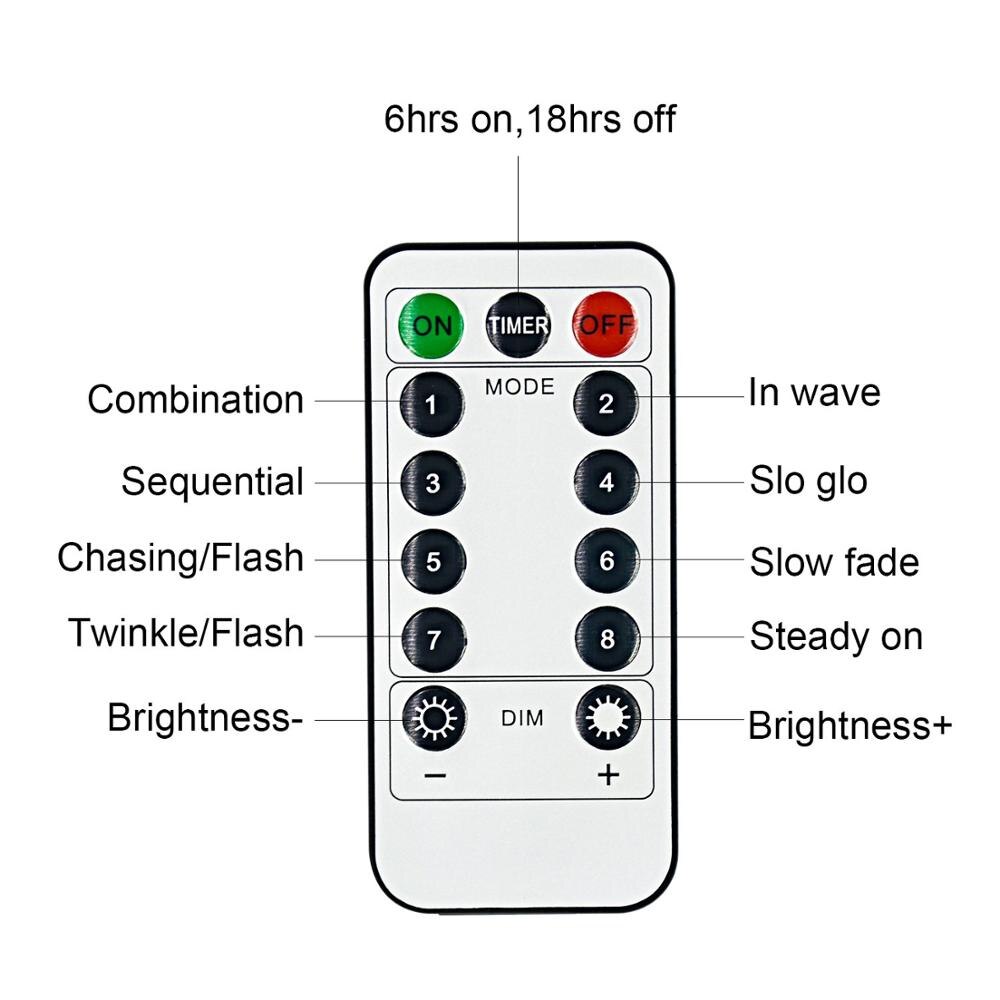 Fairy String Lights 8 Modes 10M LED Light Outdoor lamps Christmas Wedding Control Waterproof Copper Wire Twinkle