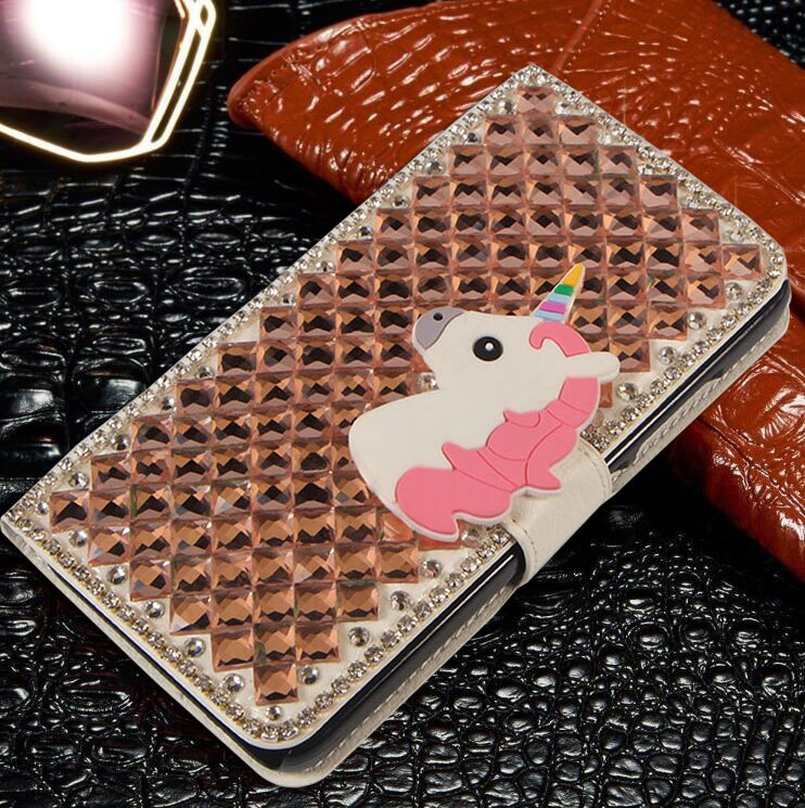 Funda de cuero con tapa para OPPO Reno 4F/Reno4 SE/4 Lite Reno, cristal de lujo brillante 3D, lazo de diamantes de imitación, unicornio de diamantes: For Reno4 Lite / A3