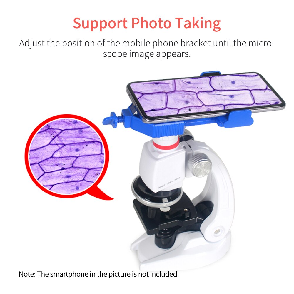 Science Kits for Kids Beginner Microscope STEM Science Educational Toy 100X 400X 1200X Magnification with LED Light
