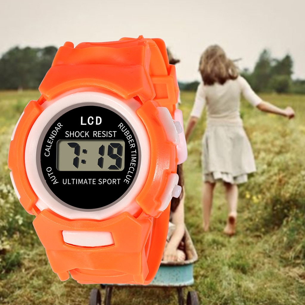 Barns utomhus pojke flicka larm analog digital multifunktion sport led vattentät barn armbandsur klocka  w50