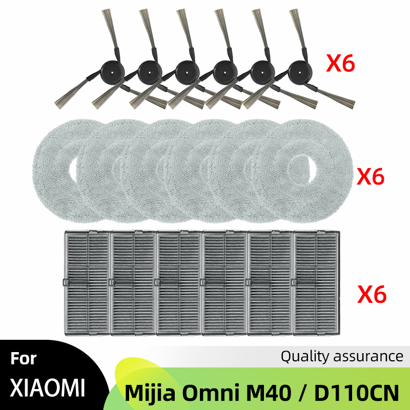 Ajuste para Xiaomi Mijia M40 / D110CN Robot aspirador de repuesto Cepillo Lateral principal filtro HEPA almohadillas de fregona bolsa de polvo accesorios de repuesto