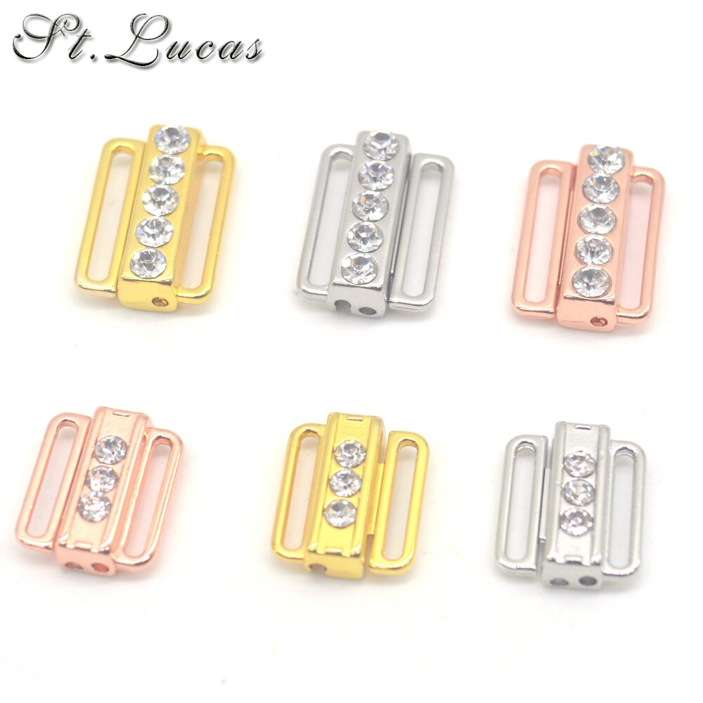 2 stks/partij zilver goud Rechthoek Tape Sluiting Haak &amp; Sluiting Strass beha gesp Taille Extenders Naaien Kleding Beha Clip haak
