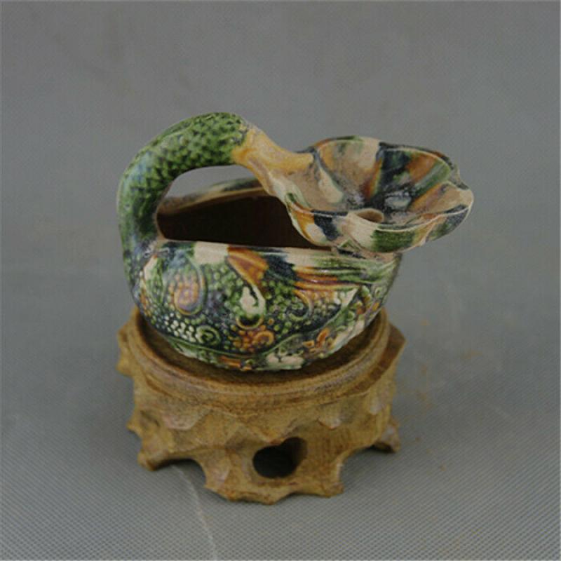 Chinese Tang Tri-Color Glazed Ceramics Duck Porcelain Brush Washer 4.5