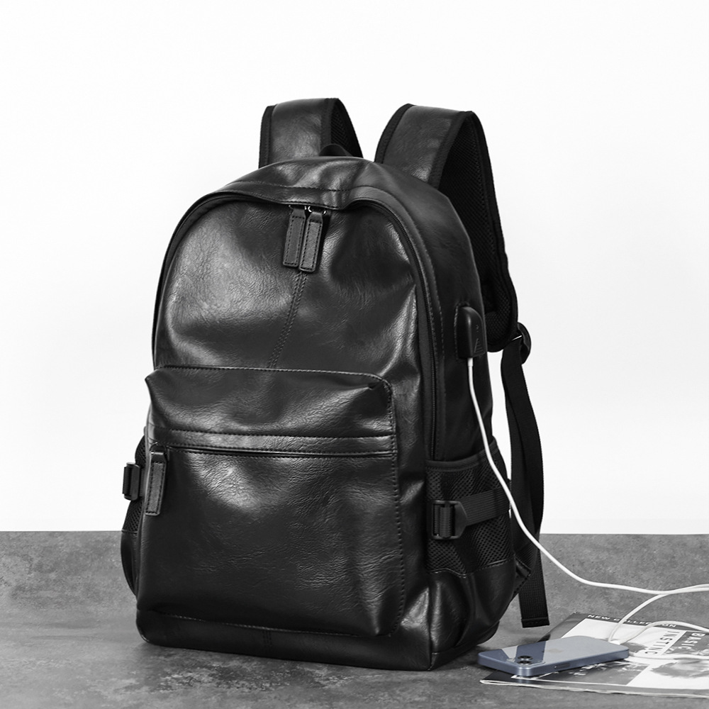 Nowy koreański styl męski plecak moda PU skórzana torba do gimnazjum plecak unisex torba podmiejska plecak biznesowy