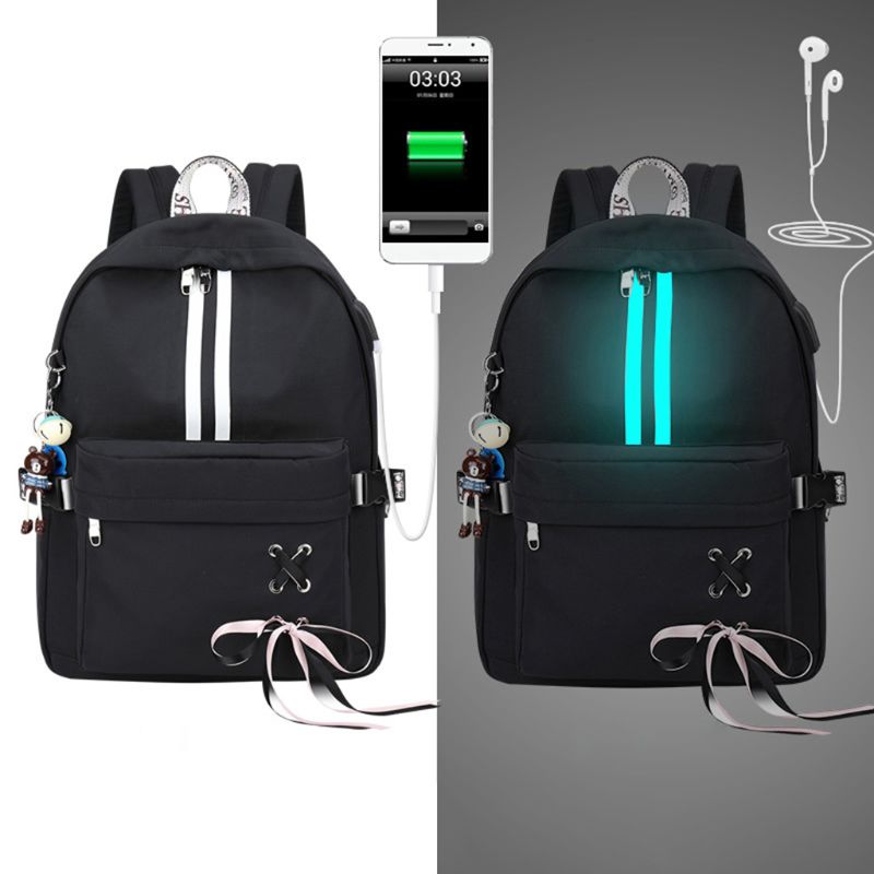 Anti-vol femmes réfléchissantes sac à dos USB Charge écouteurs trou sacs d'école filles voyage sacoche pour ordinateur portable sacs à main: 3TT900976-1