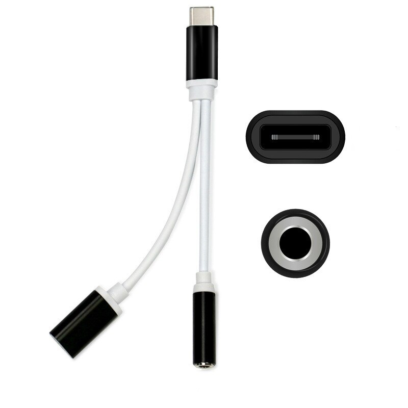 USB-C Zu 3,5 AUX Audio Kabel Konverter 2in1 USB Typ C Zu Jack Audio Splitter USB C Kopfhörer Lade Adapter telefon Zubehör