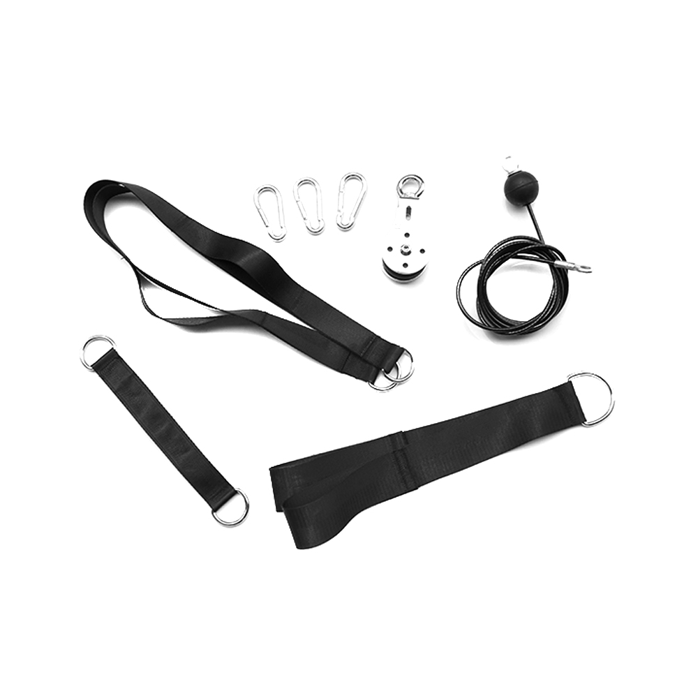 Kuntoilu diy talja kaapeli kone käsi hauis triceps blaster käsi voimaharjoittelu kuntosali harjoitusvarusteet karabiini teräs hihnapyörä: F054-8 2.0m sarja 3
