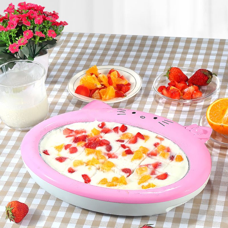 Cartoon Mini Ice Cream Maker Fried Yogurt Machine Summer Cool Ice Cream Ice Roller Rolling Machine For Kids Children Retailsale