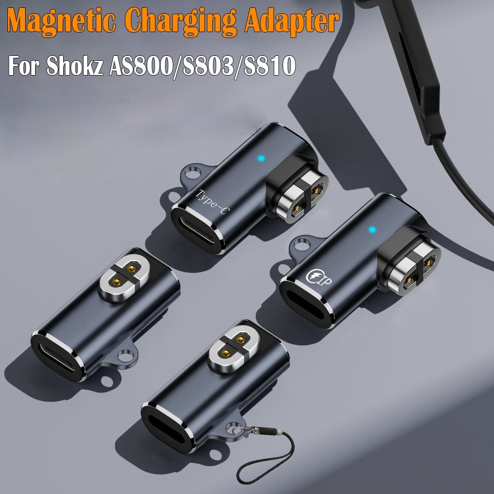 Adaptador de carga de auriculares de conducción ósea, indicador LED, cargador magnético de flexión de 90 grados para Shokz AS800/S803/S810/AS700
