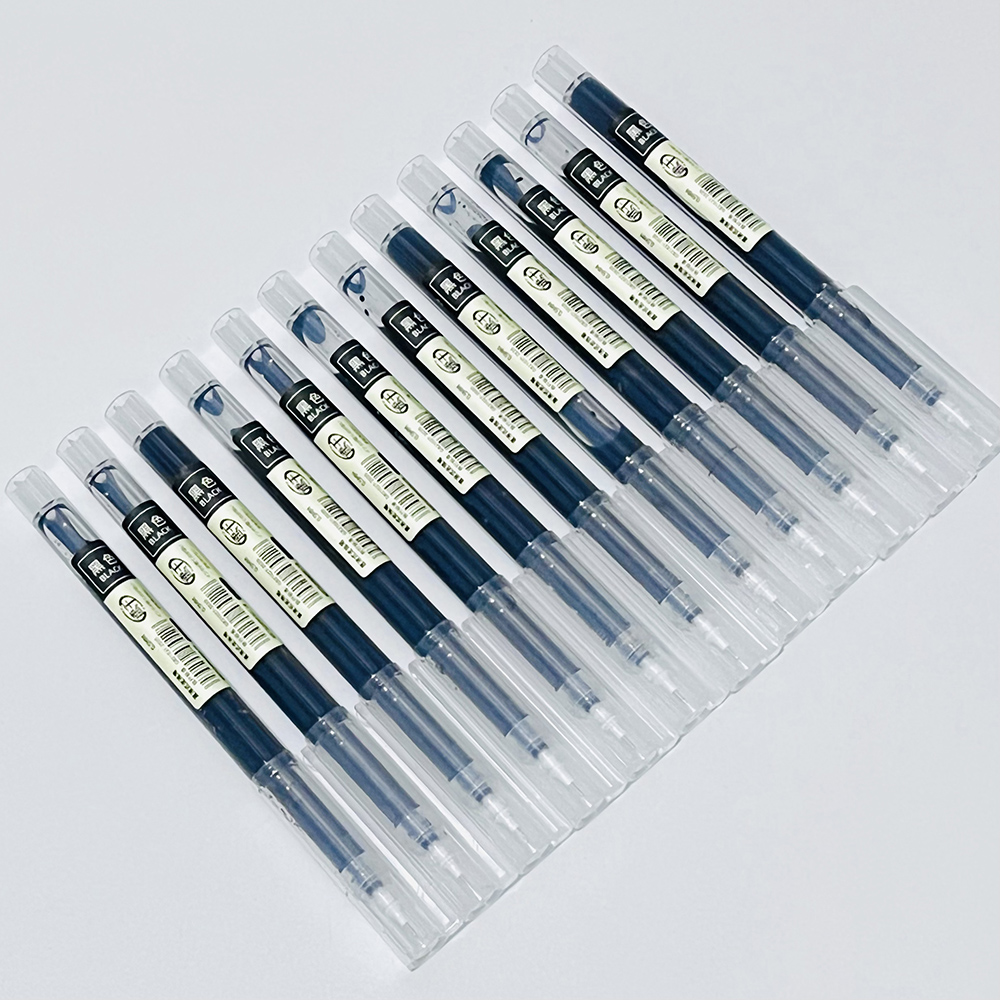 12 pçs multicolorido estudante escola escritório papelaria caneta gel fino grande capacidade de tinta caneta esferográfica reta líquido rollerball caneta: YELLOW