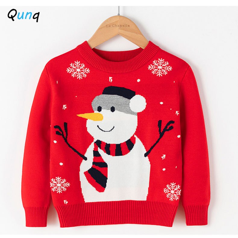 Snowman Pattern Girls Sweater 2 3 4 5 6 Year Old Baby Toddler Children Knitting Tops Clothes Fall Winter Christmas Kids Pullover