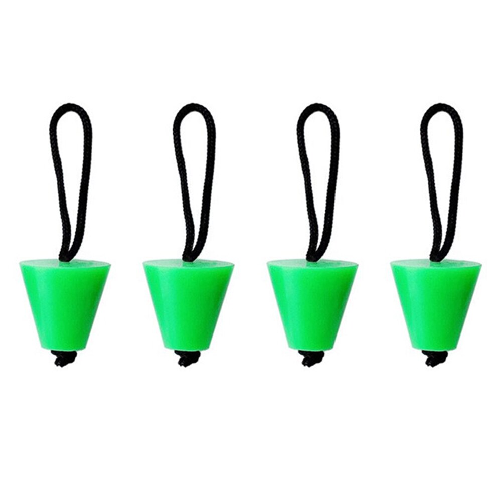 4pcs Universal Kayak Drain Holes Plugs Canoe Marine Boat Dinghy Scupper Plug Drain Holes Stopper Kit With Cord Rope: Green