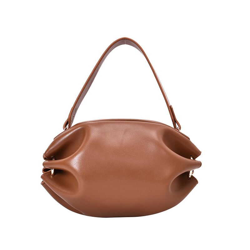 Women Shoulder Bag For Female Handbags PU Leather Female Crossbody Messenger Bags Youth Folding Bags: Brown crossbody bag