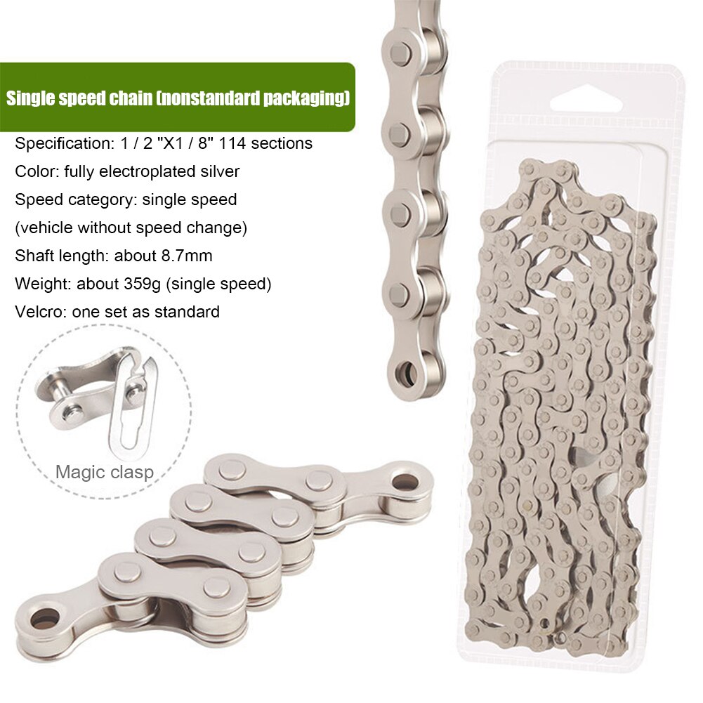 1/8/9/10/11 Speed Bicycle Chains Titanium Plated Ti Gold Silver Mountain Road Bike MTB Chain Part Cycling: Single speed	